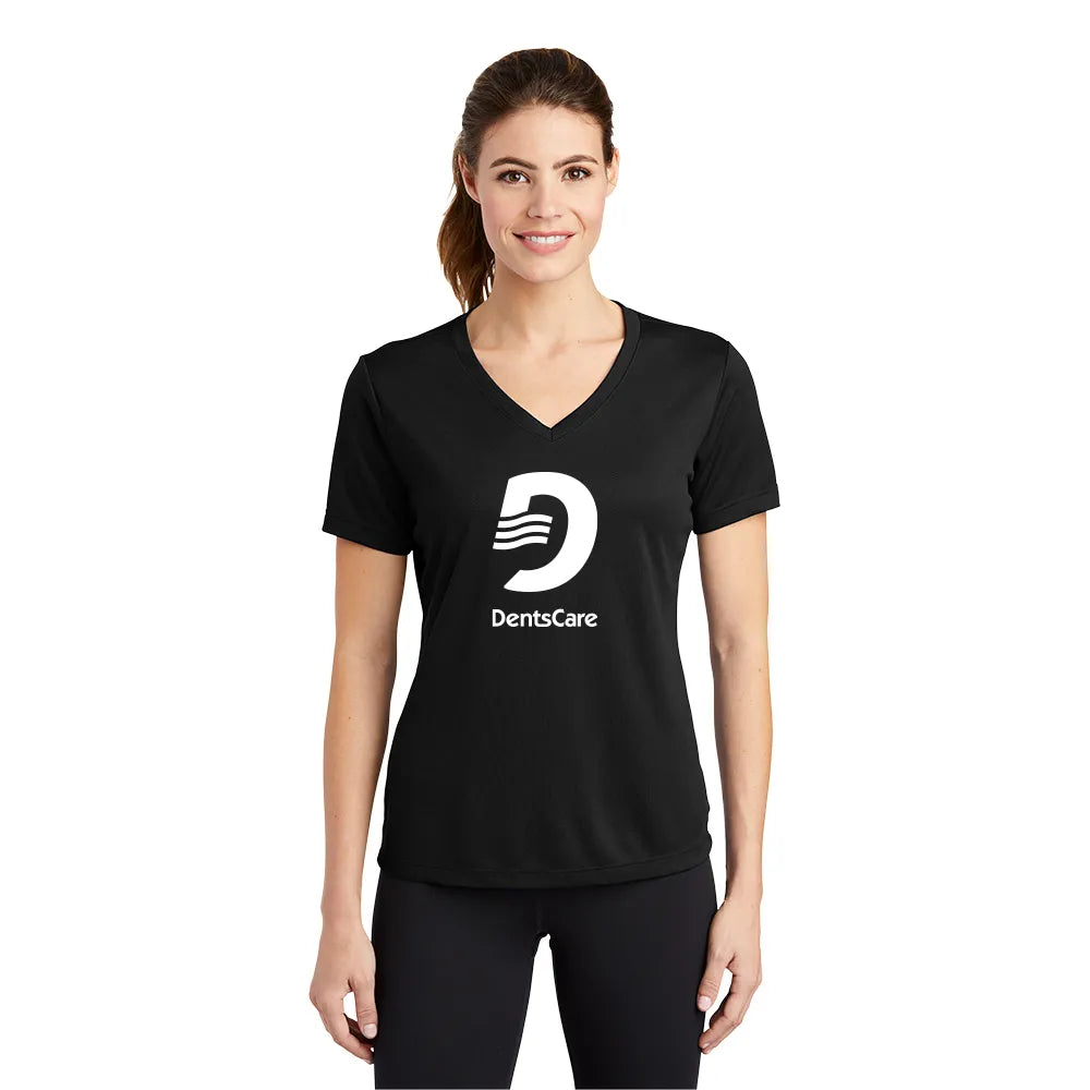 Sport-Tek Women's PosiCharge RacerMesh V-Neck Tee Decorated - Black