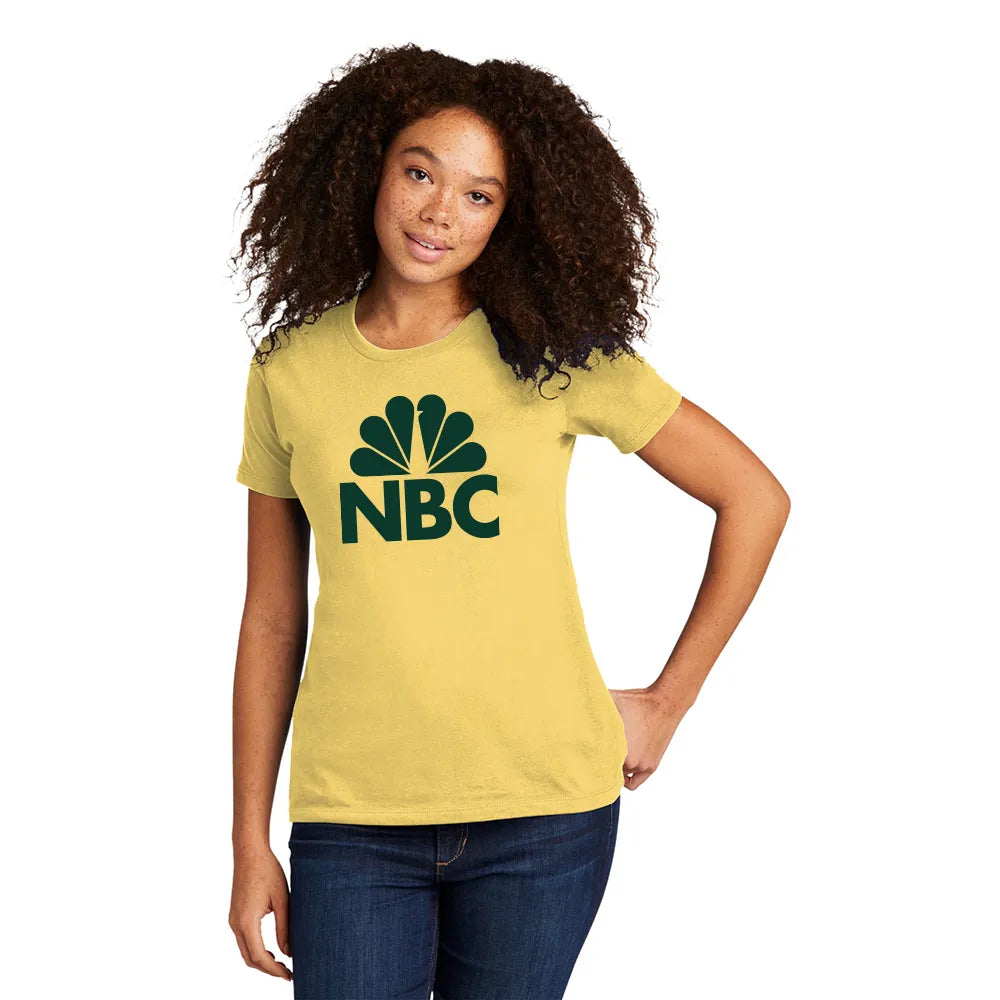 Next Level Apparel Women’s Cotton Tee Decorated - Banana Cream Yellow