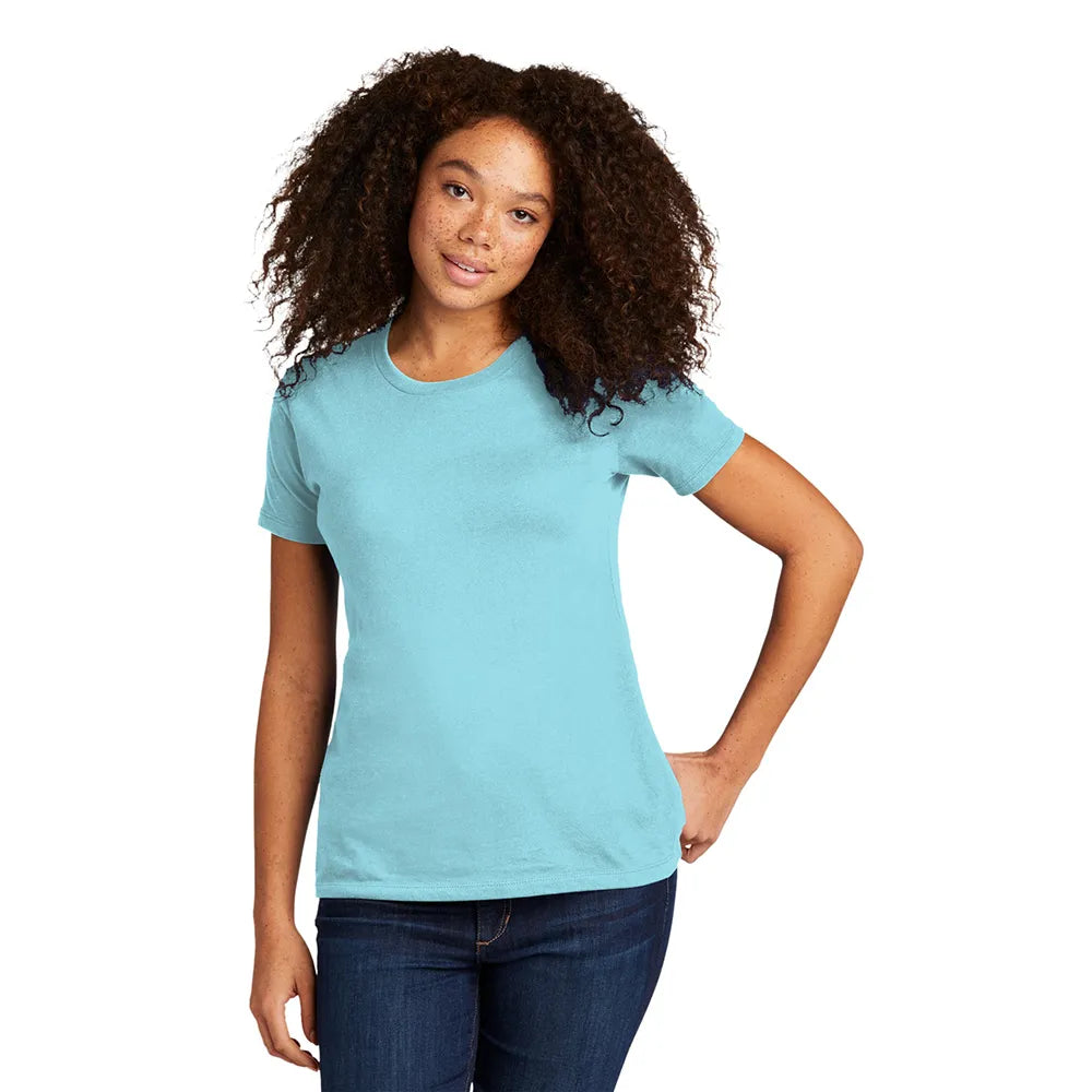 Next Level Apparel Women’s Cotton Tee Decorated - Cancun Blue