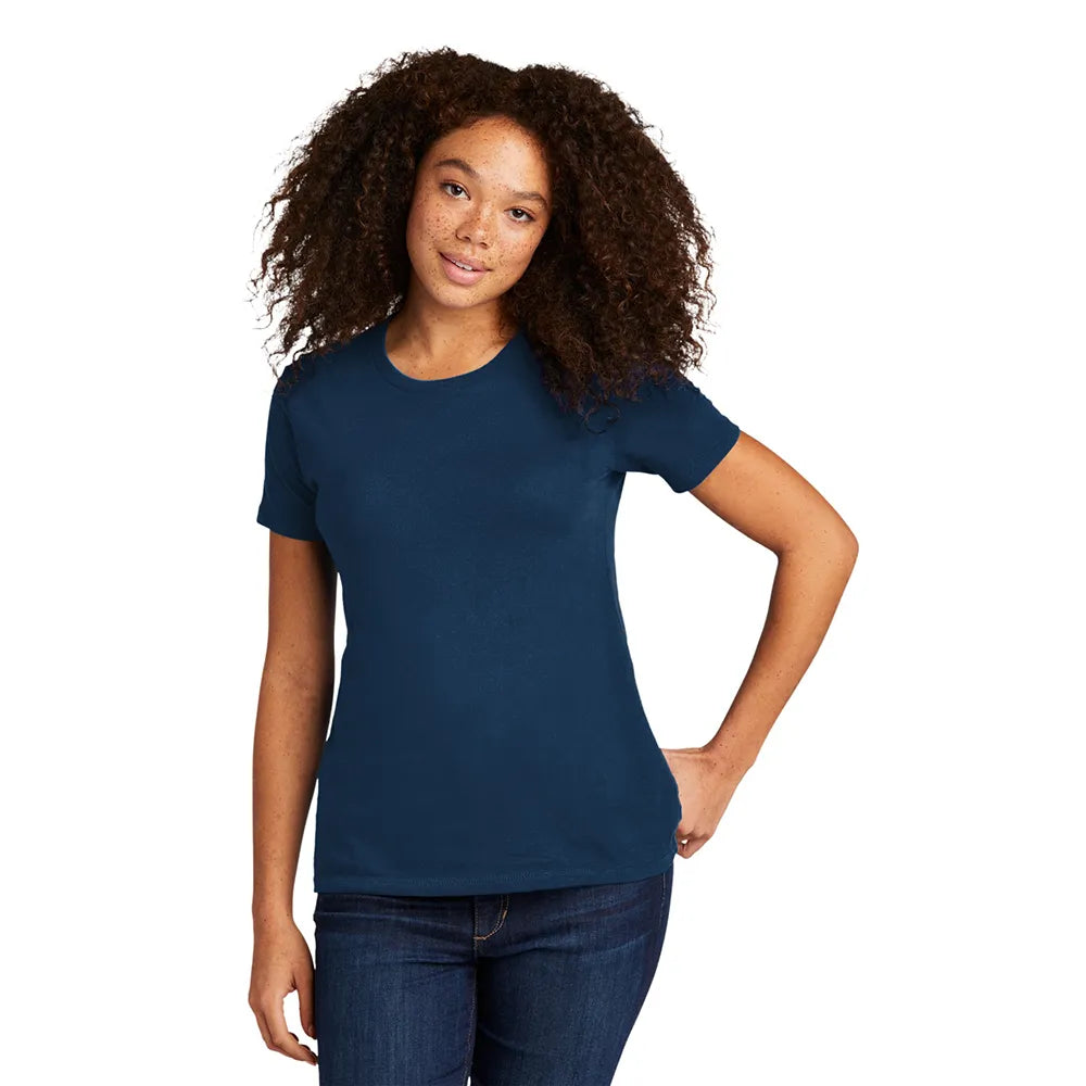 Next Level Apparel Women’s Cotton Tee Decorated - Cool Blue