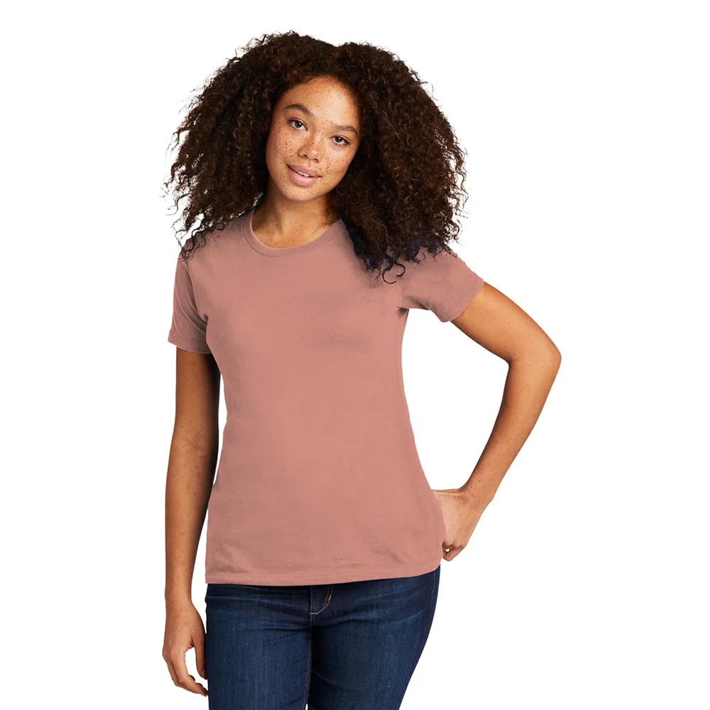 Next Level Apparel Women’s Cotton Tee Decorated - Desert Pink