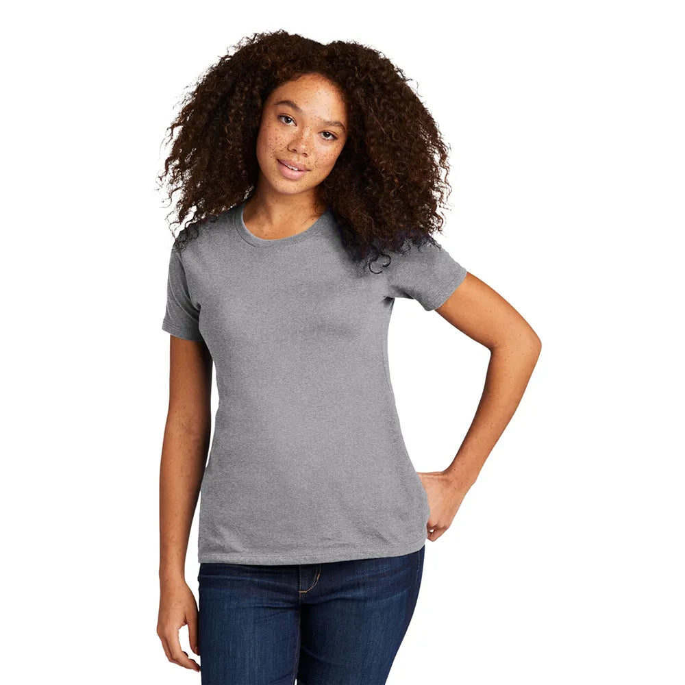 Next Level Apparel Women’s Cotton Tee Decorated - Heather Gray