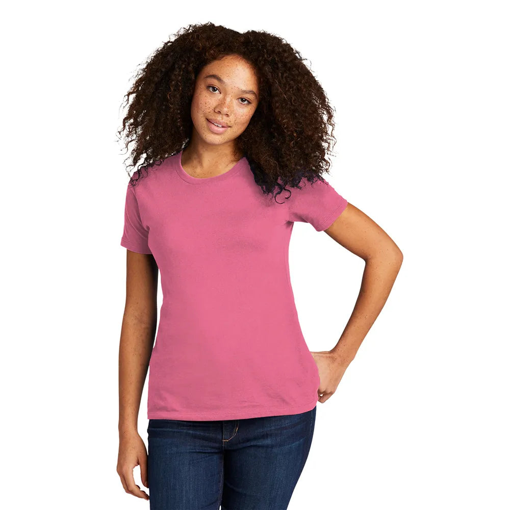 Next Level Apparel Women’s Cotton Tee Decorated - Hot Pink