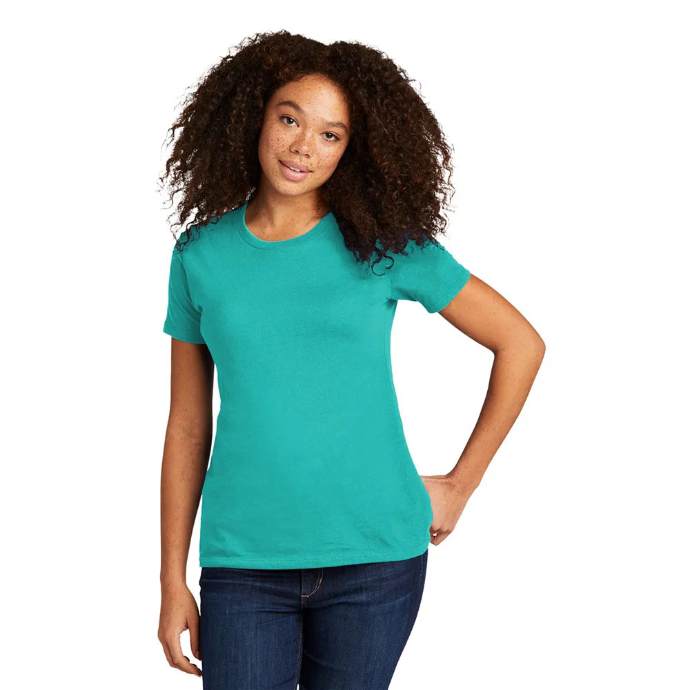Next Level Apparel Women’s Cotton Tee Decorated - Tahiti Blue