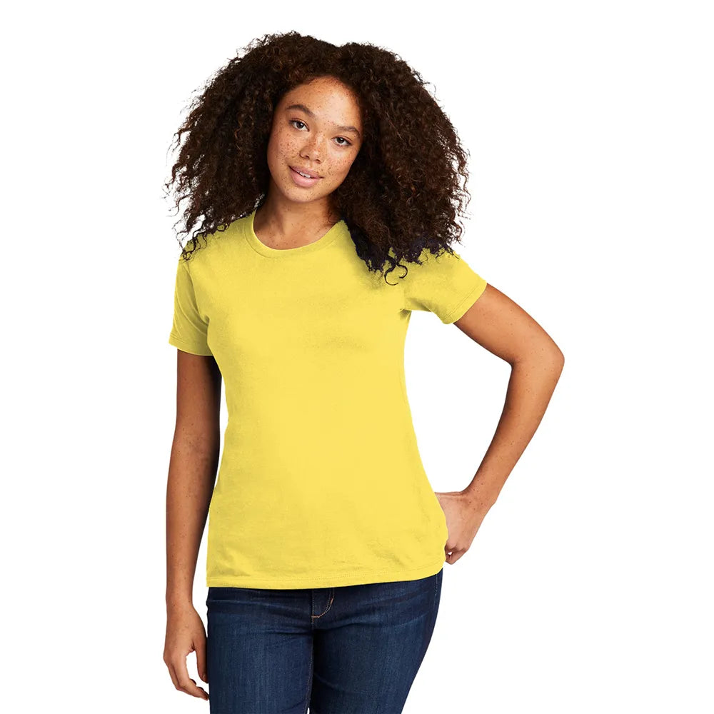 Next Level Apparel Women’s Cotton Tee Decorated - Vibrant Yellow