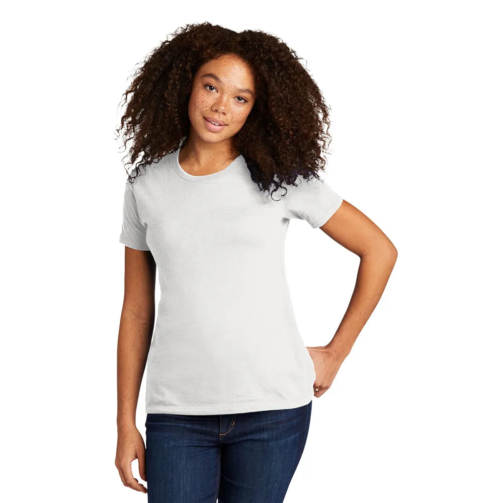 Next Level Apparel Women’s Cotton Tee Decorated - White