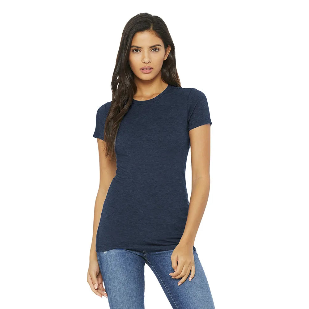 BELLA+CANVAS Women’s Slim Fit Tee Decorated - Heather Navy Blue
