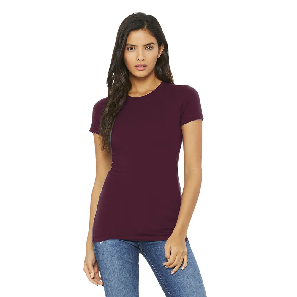 BELLA+CANVAS Women’s Slim Fit Tee Decorated - Maroon Red