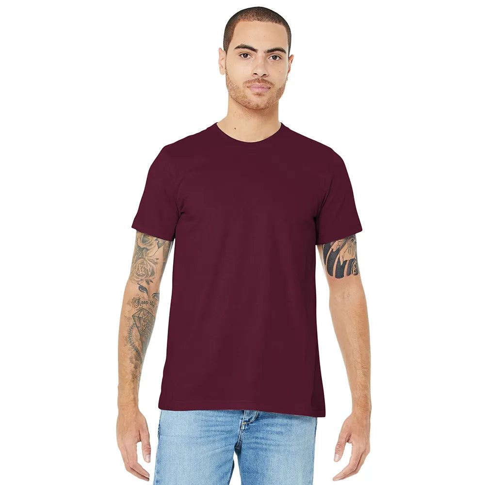 BELLA+CANVAS Unisex Jersey Short Sleeve Tee Decorated - Maroon Red