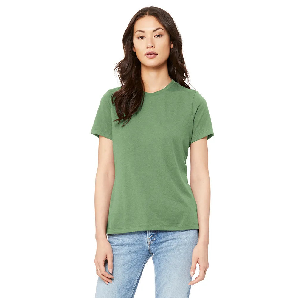 BELLA+CANVAS Women’s Relaxed Jersey Short Sleeve Tee Decorated - Leaf Green