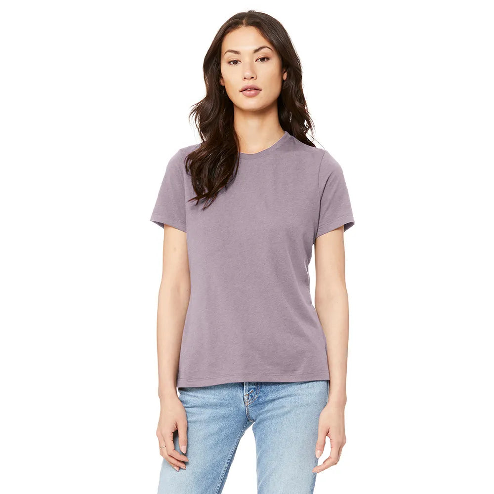 BELLA+CANVAS Women’s Relaxed Jersey Short Sleeve Tee Decorated - Orchid Purple