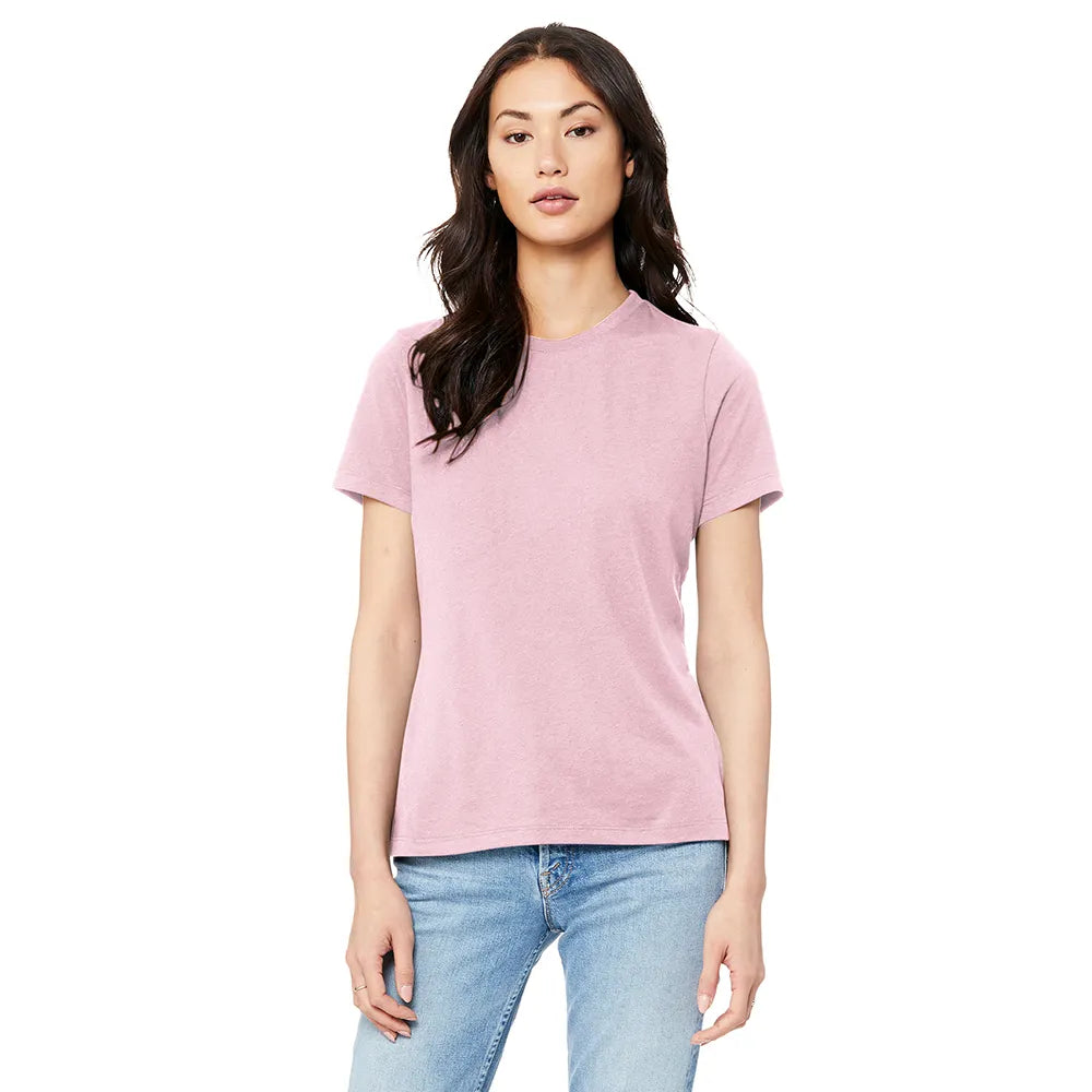 BELLA+CANVAS Women’s Relaxed Jersey Short Sleeve Tee Decorated - Pink