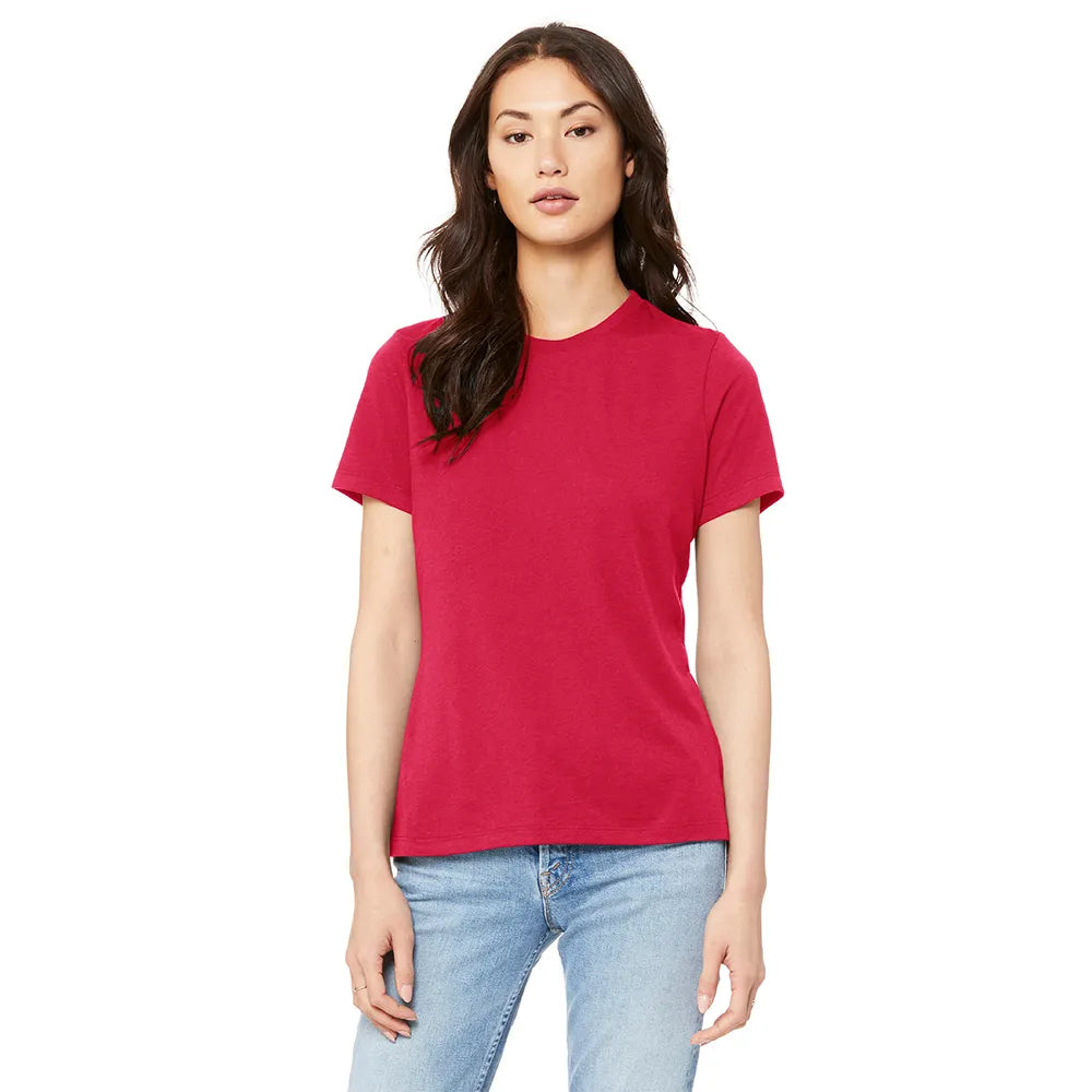 BELLA+CANVAS Women’s Relaxed Jersey Short Sleeve Tee Decorated - Red