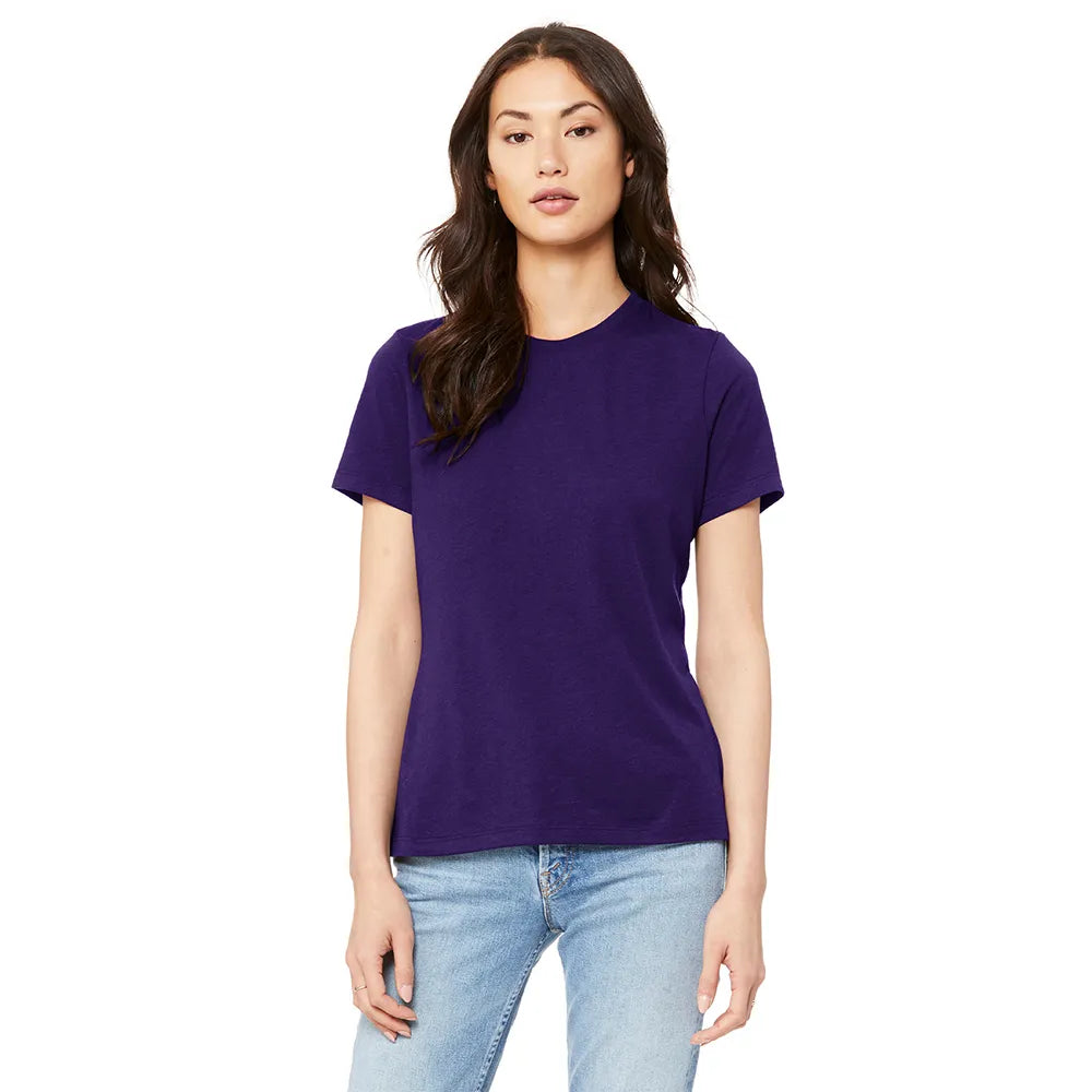 BELLA+CANVAS Women’s Relaxed Jersey Short Sleeve Tee Decorated - Team Purple
