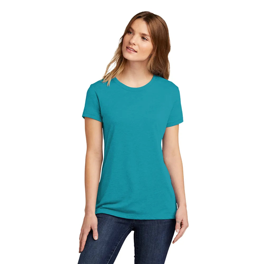 Next Level Apparel Women’s CVC Tee Decorated - Bondi Blue