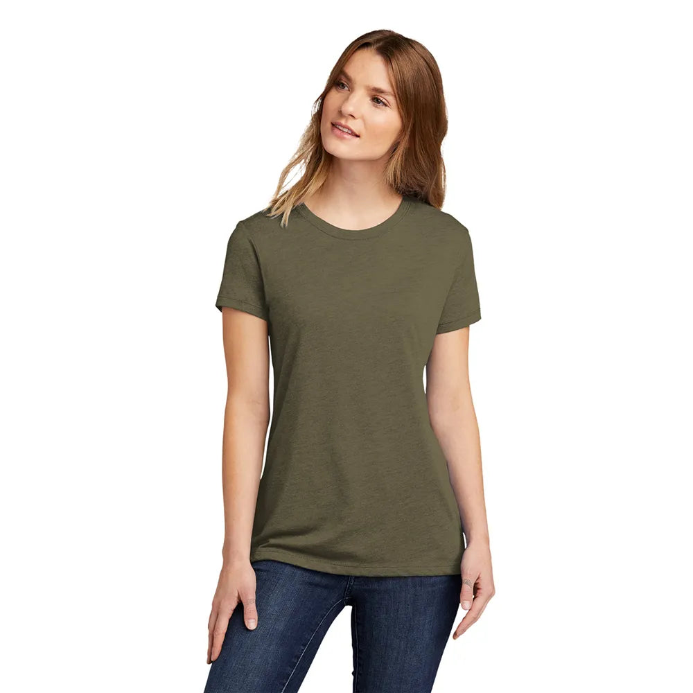 Next Level Apparel Women’s CVC Tee Decorated - Military Green
