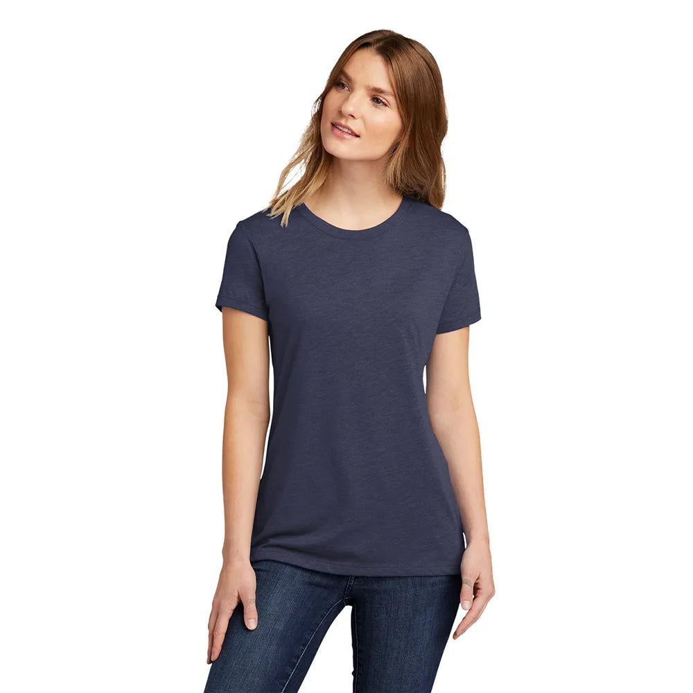 Next Level Apparel Women’s CVC Tee Decorated - Storm Blue