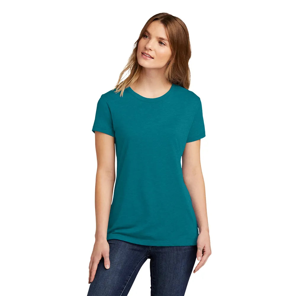 Next Level Apparel Women’s CVC Tee Decorated - Teal Blue