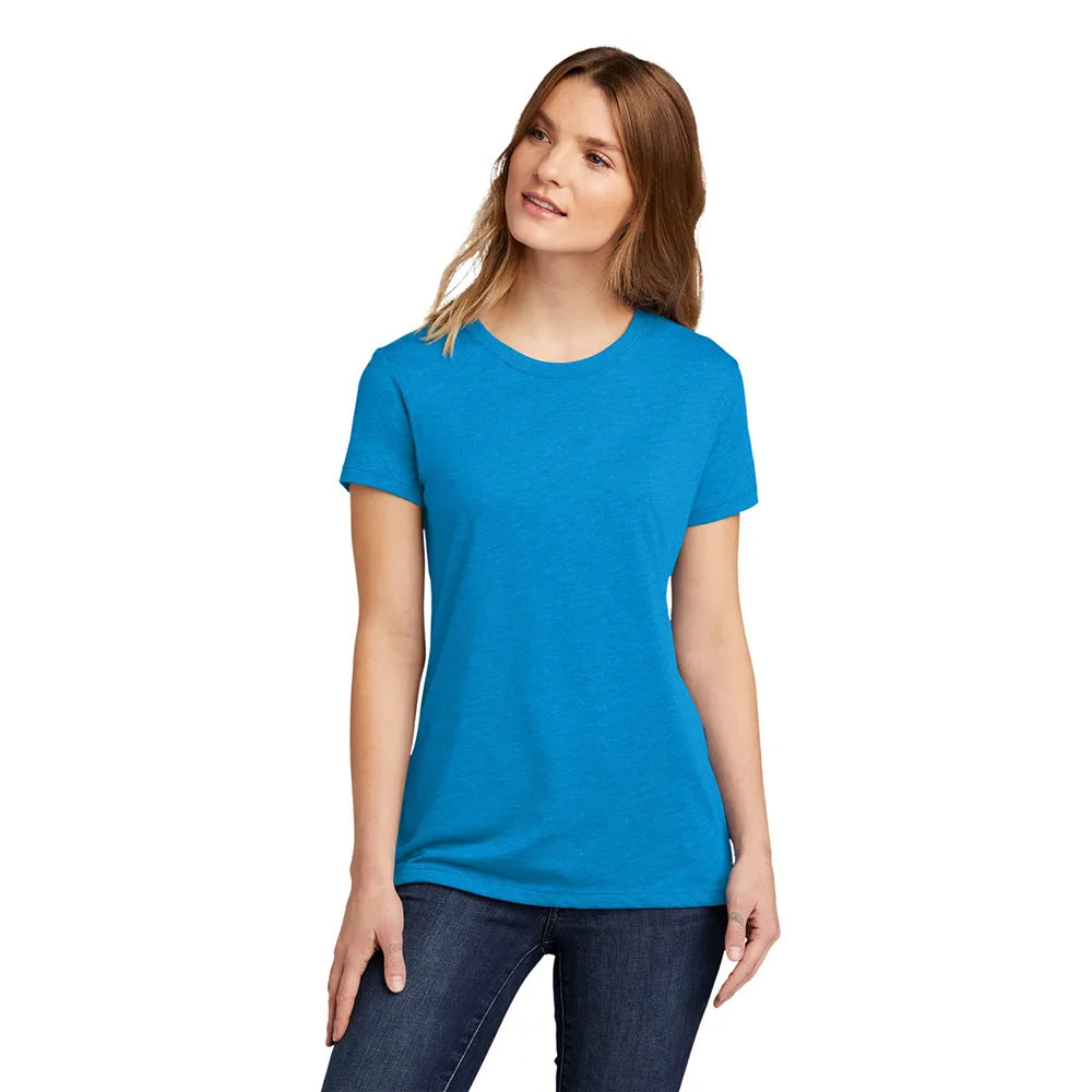 Next Level Apparel Women’s CVC Tee Decorated - Turquoise Blue