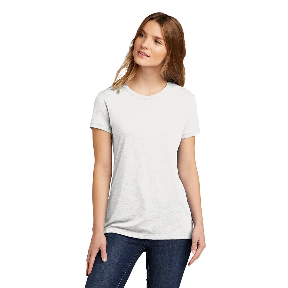 Next Level Apparel Women’s CVC Tee Decorated - White