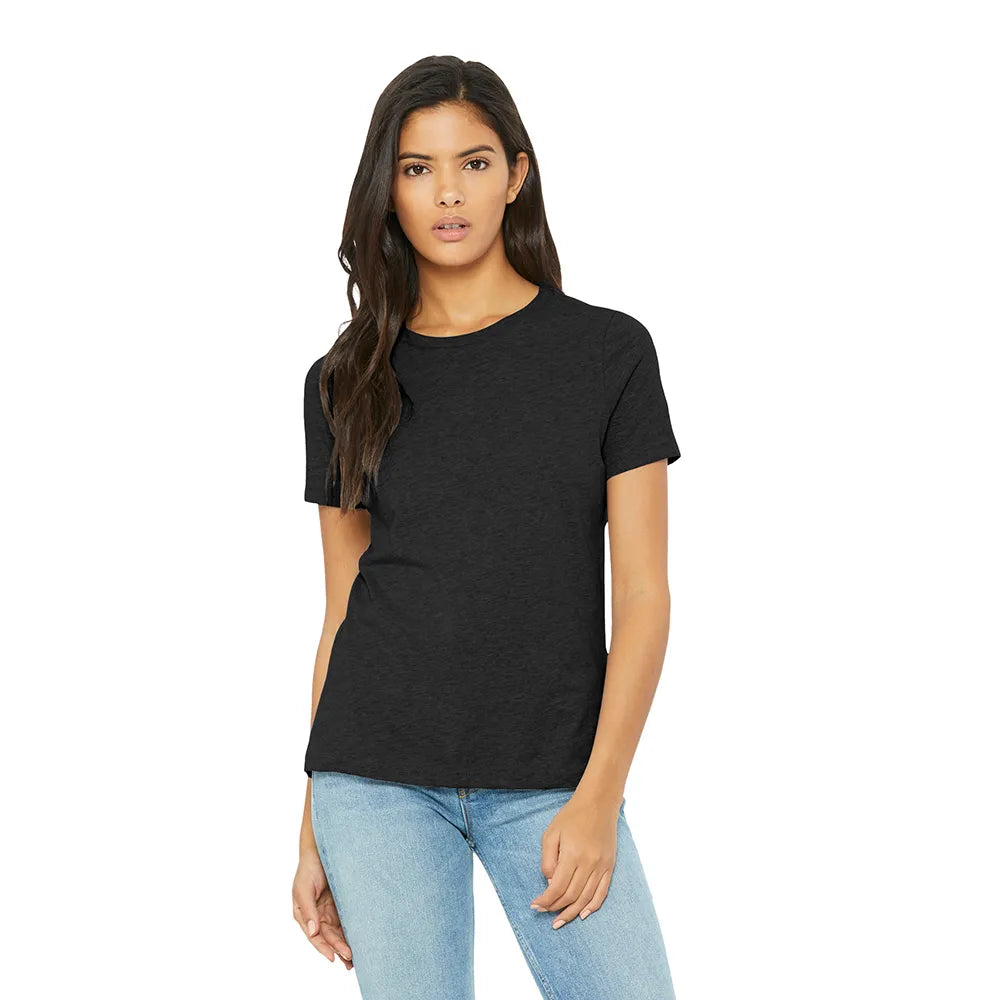 BELLA+CANVAS Women’s Relaxed CVC Tee Decorated - Black Heather
