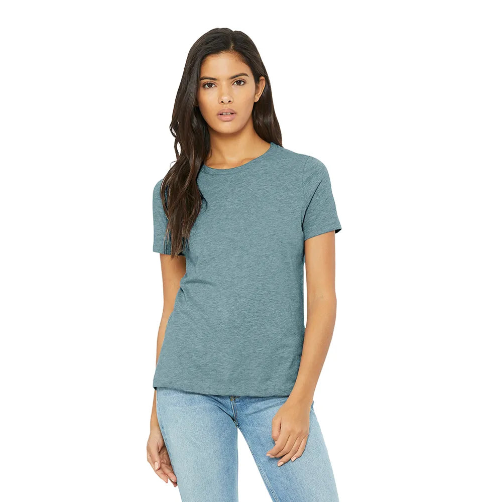 BELLA+CANVAS Women’s Relaxed CVC Tee Decorated - Heather Blue Lagoon