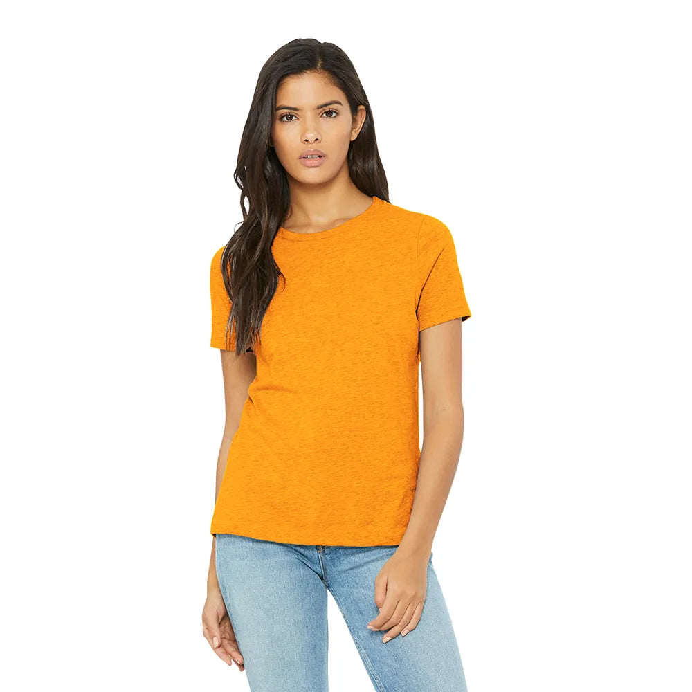 BELLA+CANVAS Women’s Relaxed CVC Tee Decorated - Heather Marmalade Orange