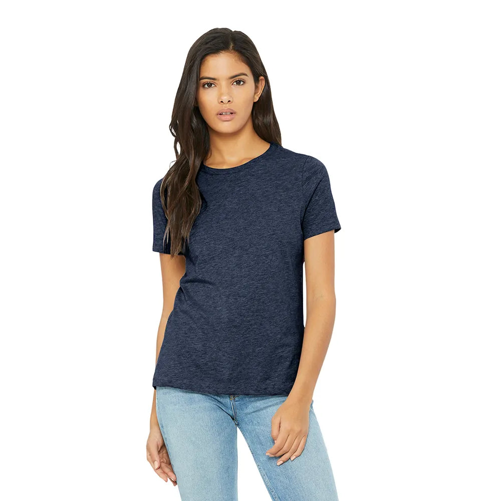 BELLA+CANVAS Women’s Relaxed CVC Tee Decorated - Heather Navy Blue