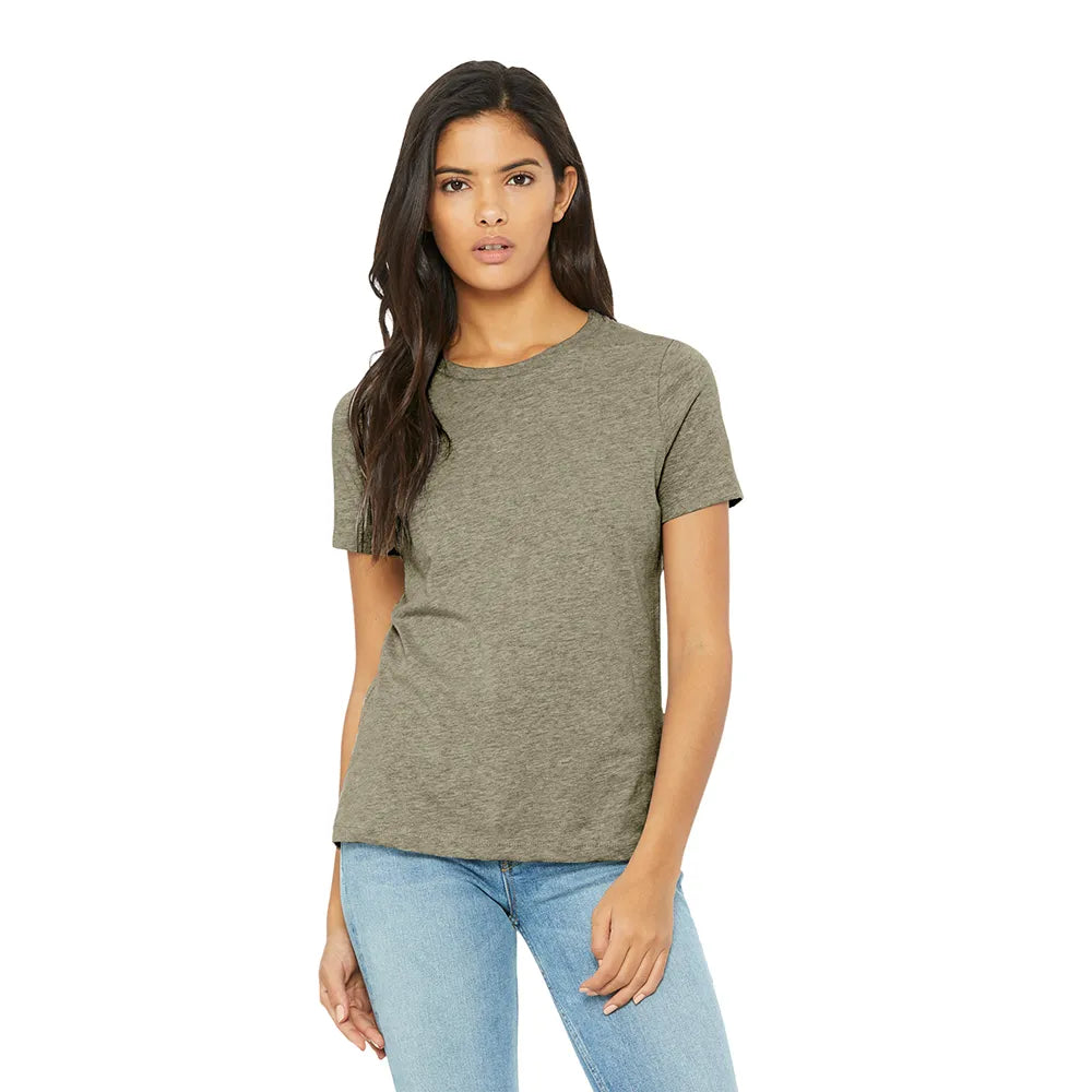 BELLA+CANVAS Women’s Relaxed CVC Tee Decorated - Heather Stone Brown