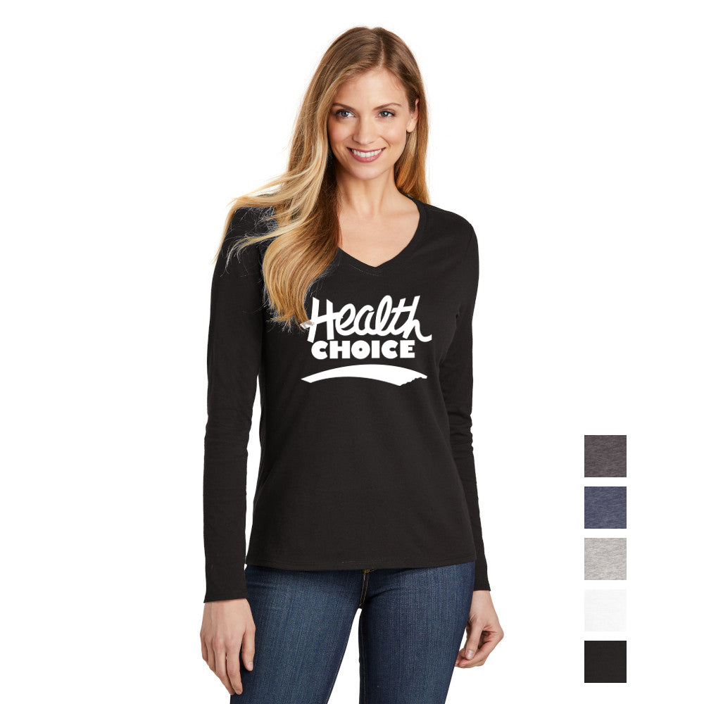 District Women’s Very Important Tee Long Sleeve V-Neck Decorated - Black