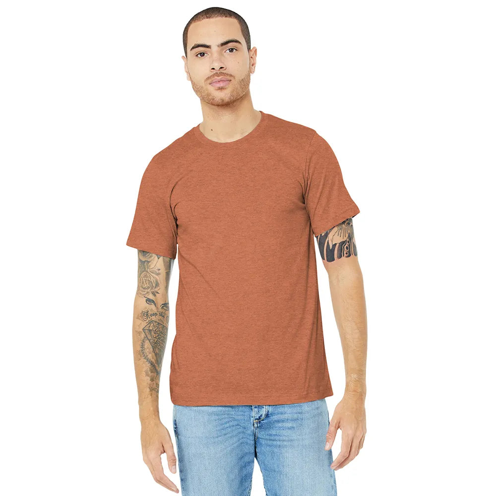 BELLA+CANVAS Unisex Heather CVC Short Sleeve Tee Decorated - Heather Autumn Orange