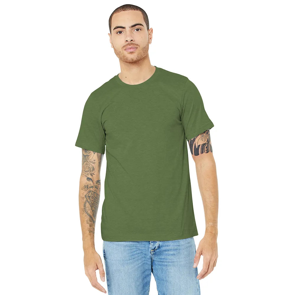 BELLA+CANVAS Unisex Heather CVC Short Sleeve Tee Decorated - Heather Green