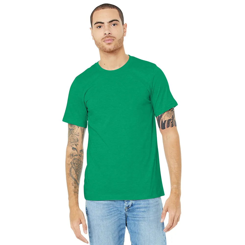 BELLA+CANVAS Unisex Heather CVC Short Sleeve Tee Decorated - Heather Kelly Green