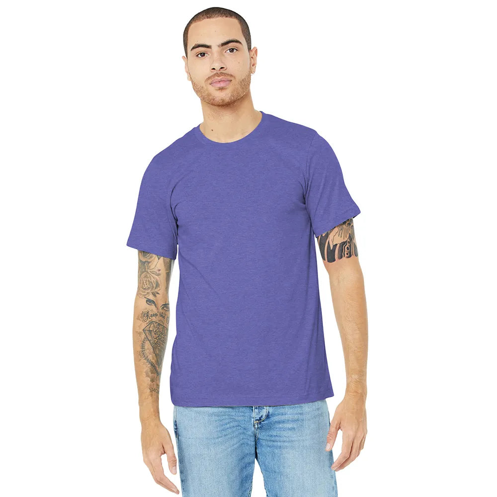 BELLA+CANVAS Unisex Heather CVC Short Sleeve Tee Decorated - Heather Lapis Purple