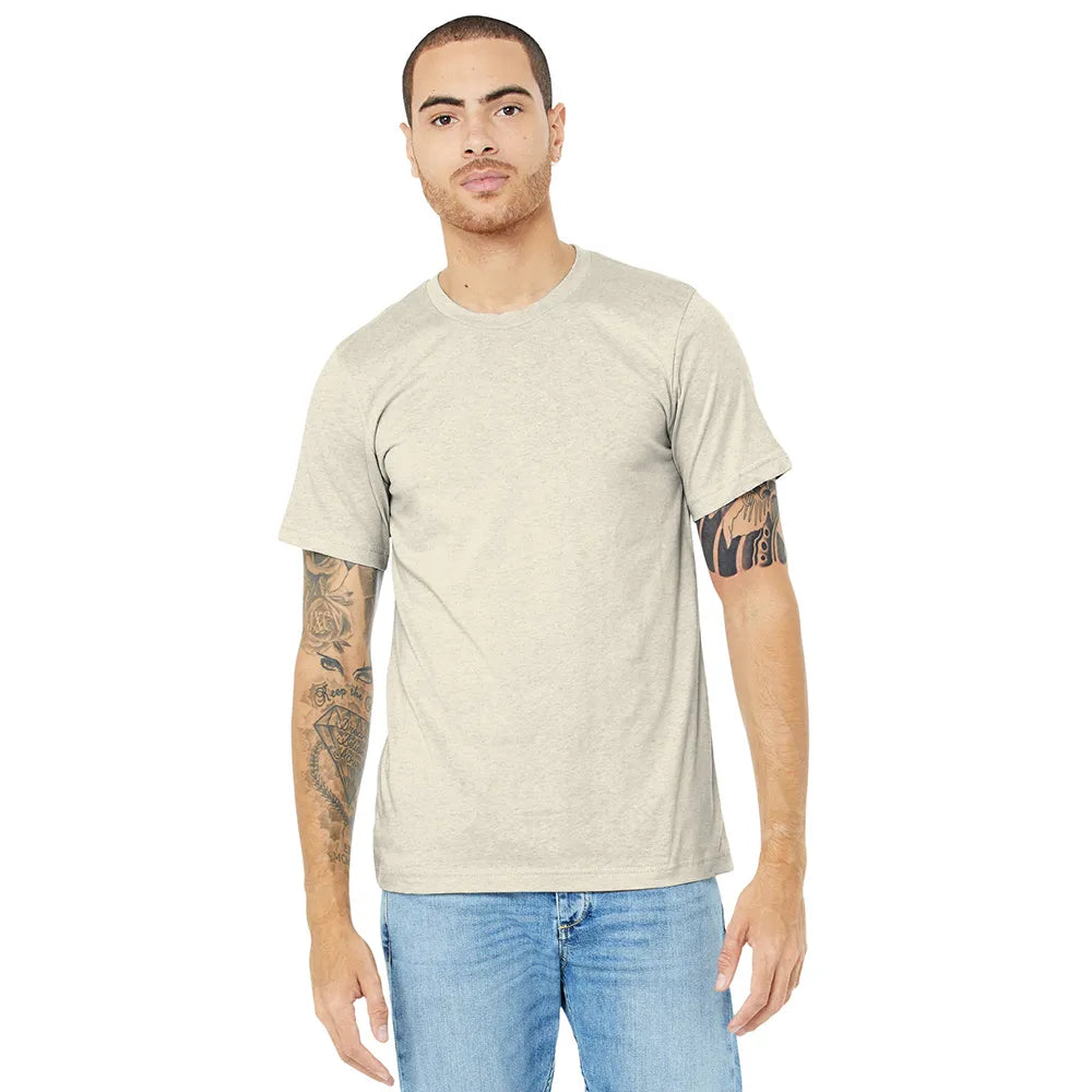 BELLA+CANVAS Unisex Heather CVC Short Sleeve Tee Decorated - Heather Prism Natural