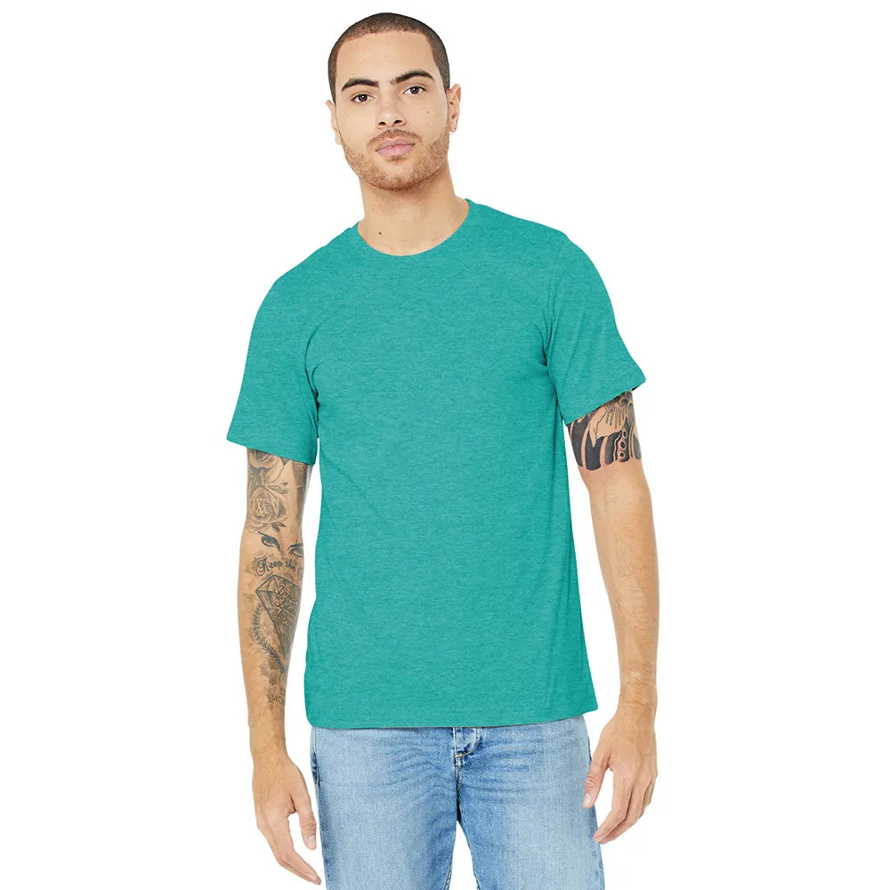 BELLA+CANVAS Unisex Heather CVC Short Sleeve Tee Decorated - Heather Sea Green
