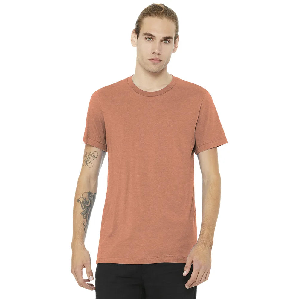 BELLA+CANVAS Unisex Heather CVC Short Sleeve Tee Decorated - Heather Sunset Orange