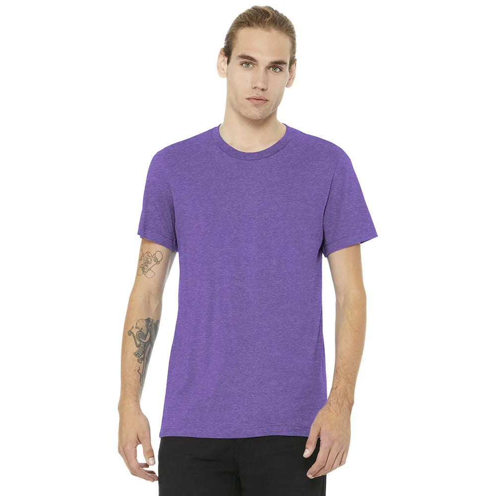 BELLA+CANVAS Unisex Heather CVC Short Sleeve Tee Decorated - Heather Team Purple
