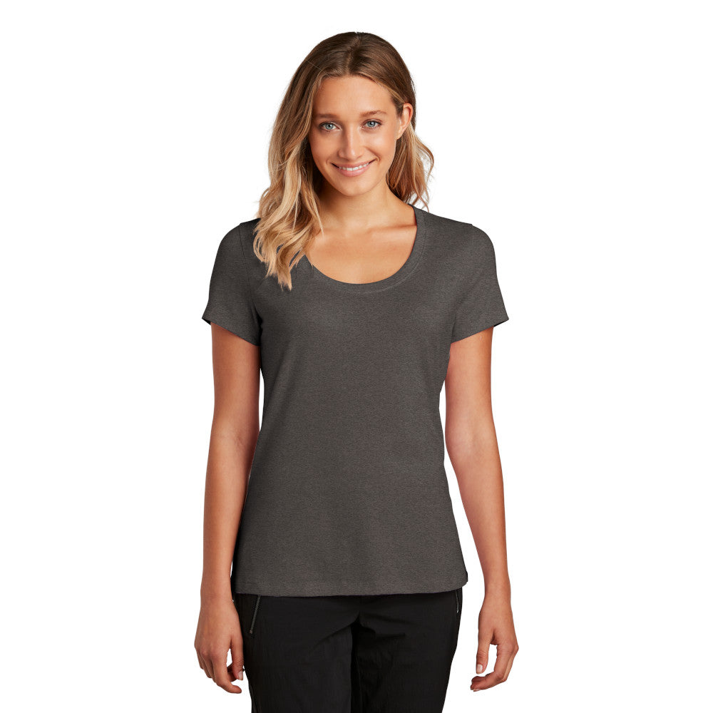 District Women’s Flex Scoop Neck Tee Decorated - Heathered Grey Charcoal