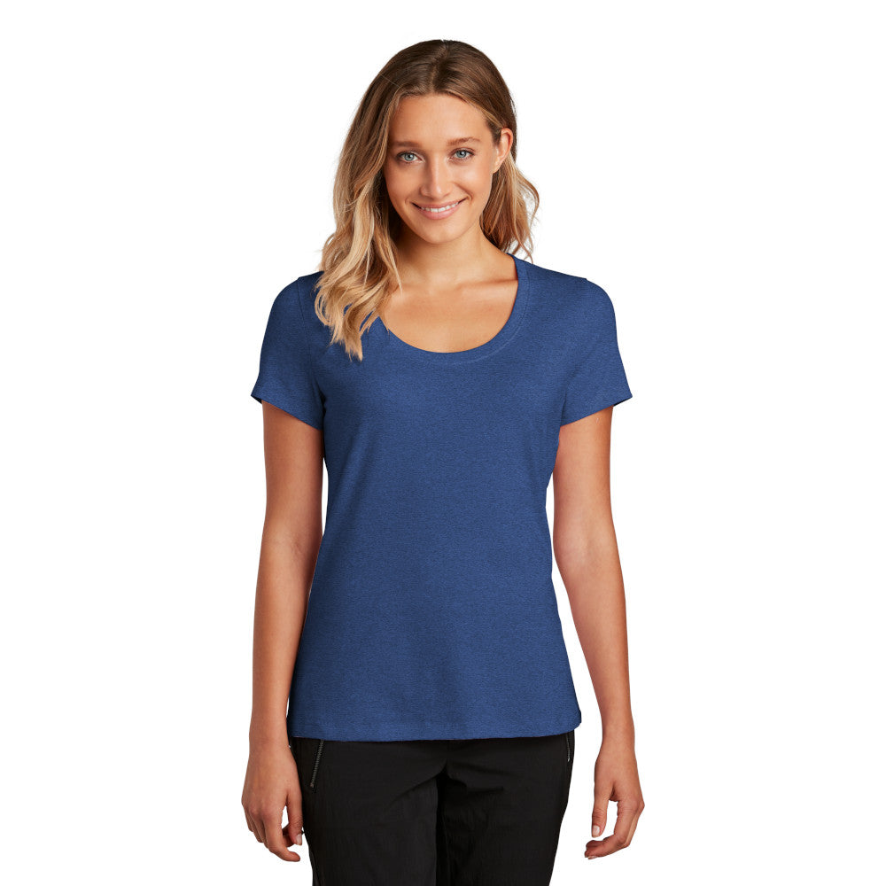 District Women’s Flex Scoop Neck Tee Decorated - Heathered Deep Royal Blue