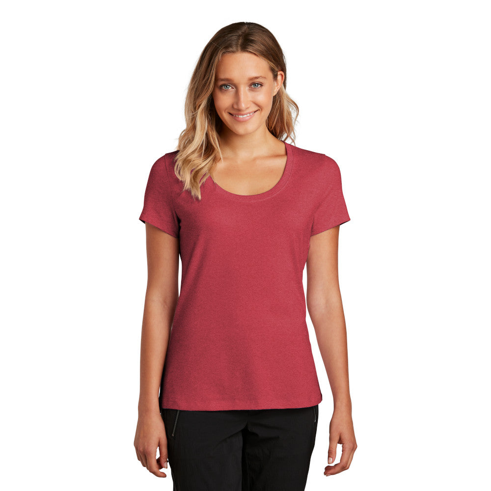 District Women’s Flex Scoop Neck Tee Decorated - Heathered Red