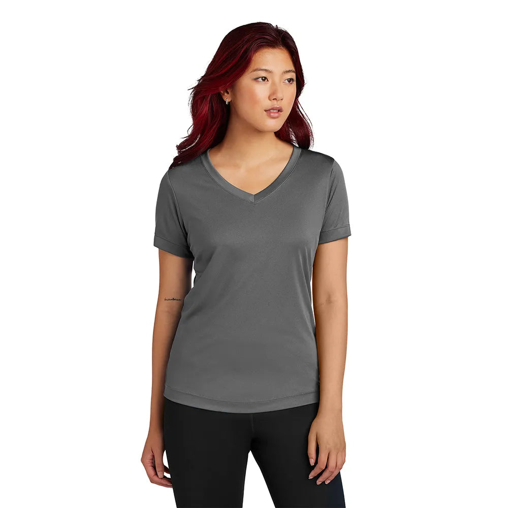 Sport-Tek Women's PosiCharge Competitor V-Neck Tee Decorated - Iron Grey