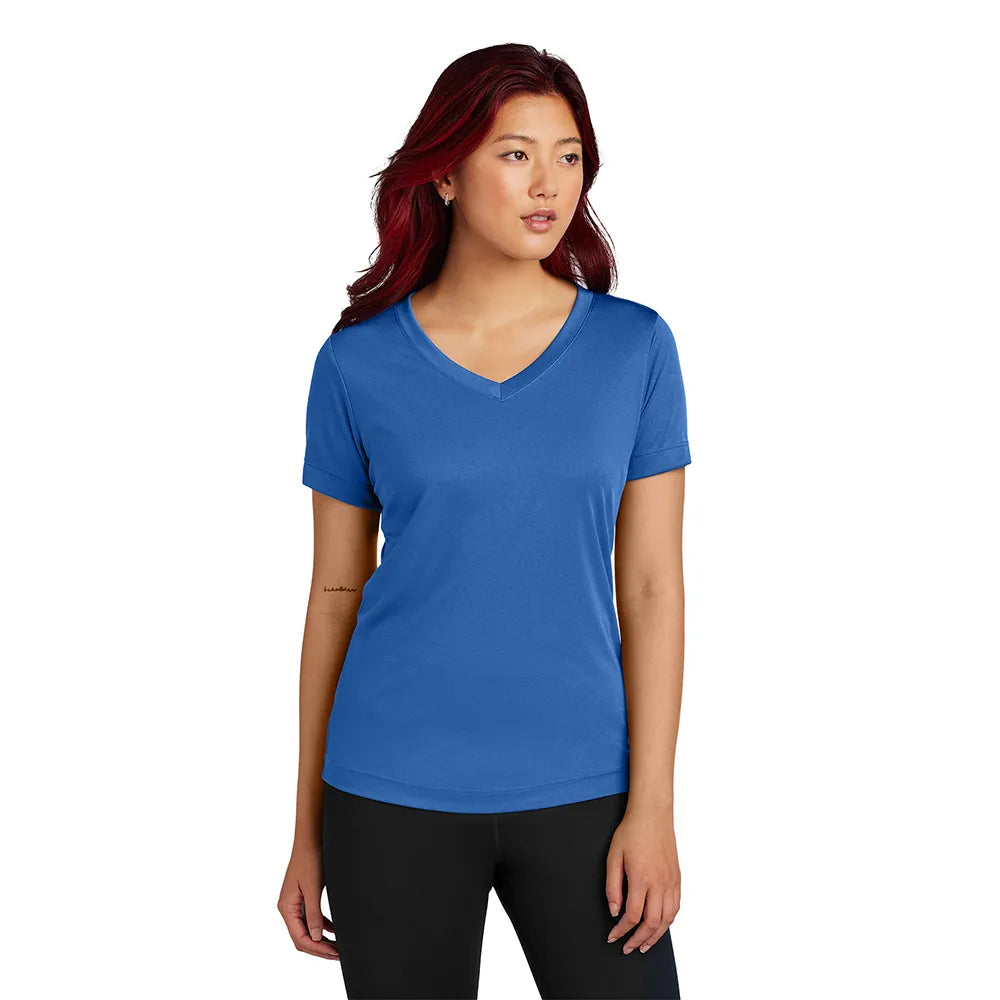Sport-Tek Women's PosiCharge Competitor V-Neck Tee Decorated - True Royal Blue