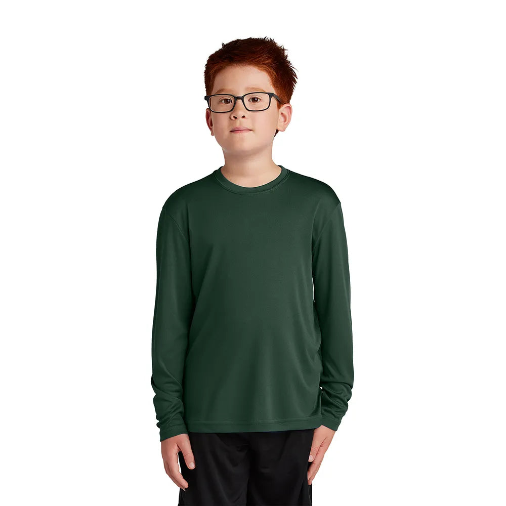 Sport-Tek Youth Long Sleeve PosiCharge Competitor Tee Decorated - Lime Green Shock (PMS 375C)