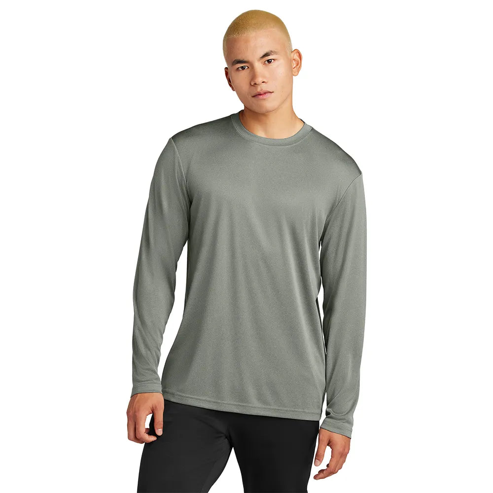 Sport-Tek Long Sleeve PosiCharge Competitor Tee Decorated - Grey Concrete Heather