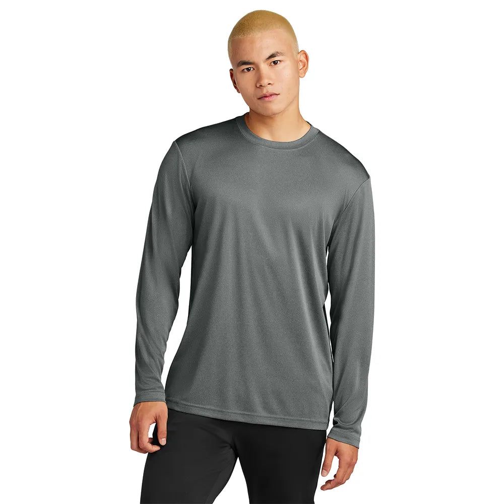 Sport-Tek Long Sleeve PosiCharge Competitor Tee Decorated - Iron Grey Heather