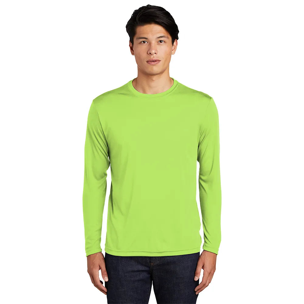 Sport-Tek Long Sleeve PosiCharge Competitor Tee Decorated - Lime Green Shock