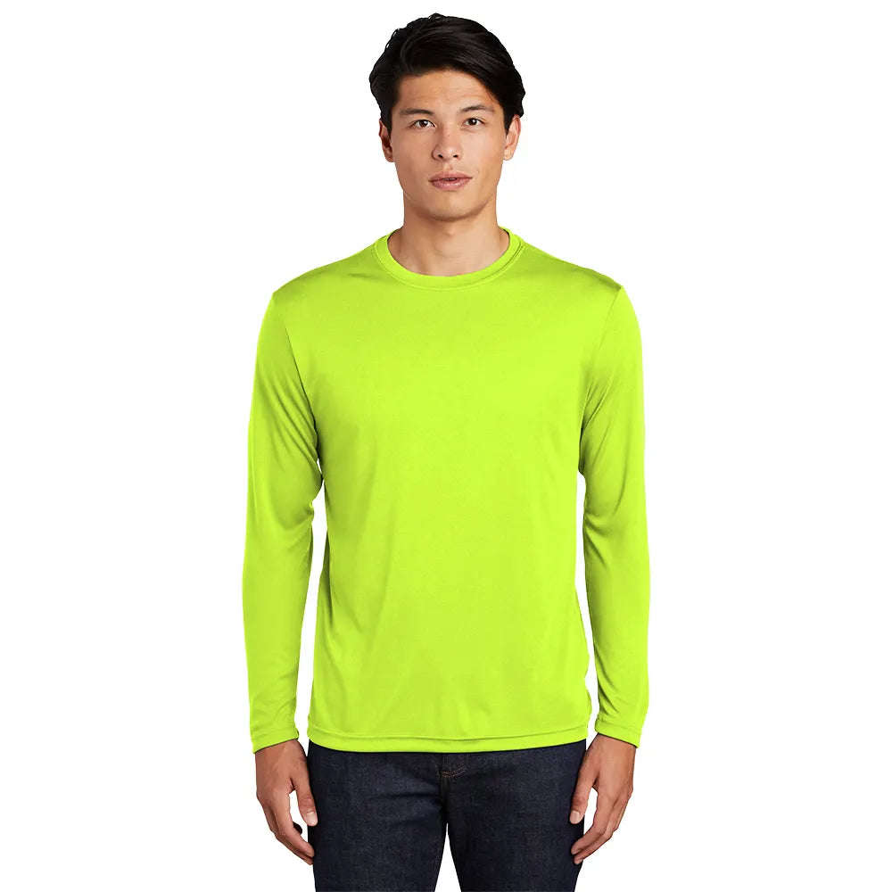 Sport-Tek Long Sleeve PosiCharge Competitor Tee Decorated - Neon Yellow
