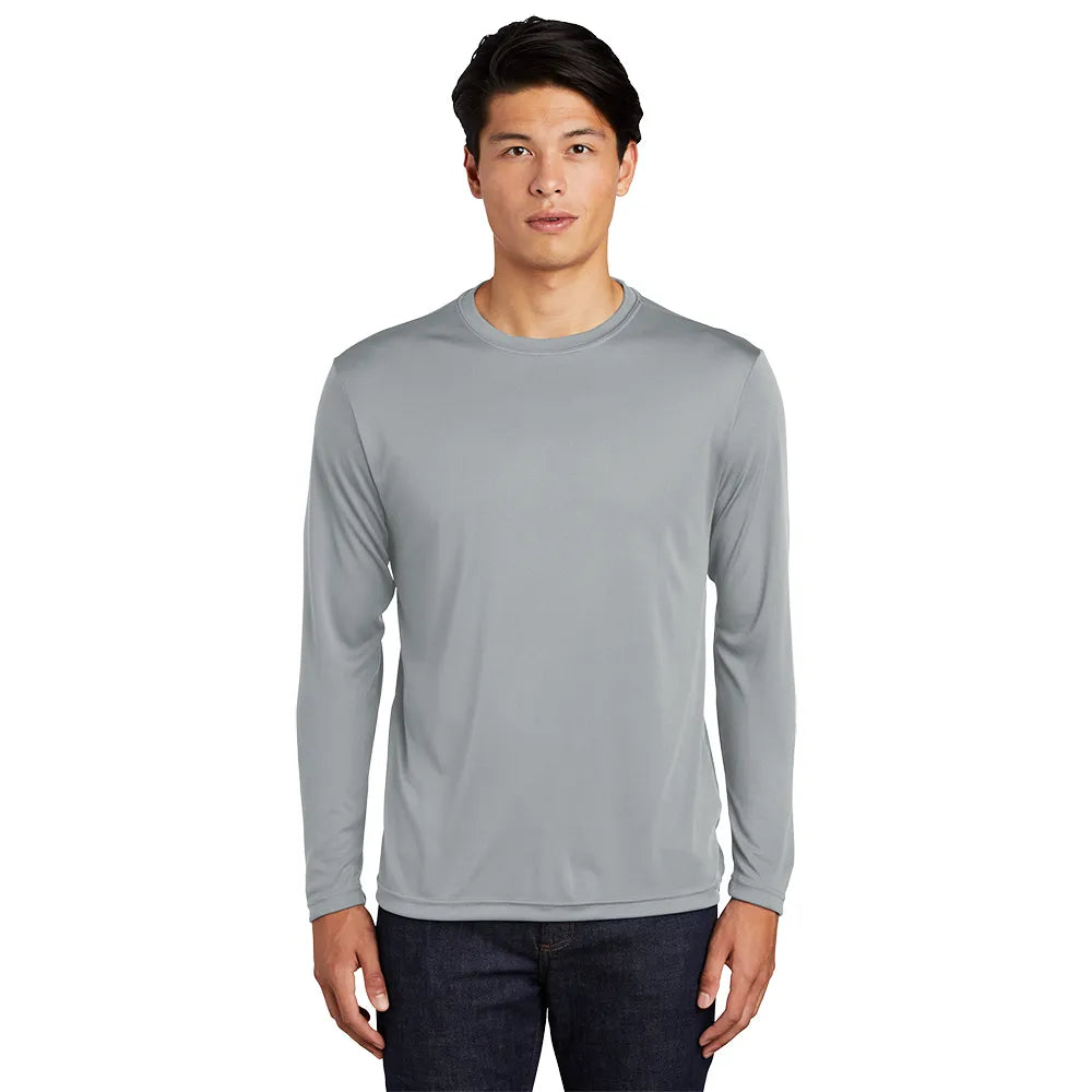 Sport-Tek Long Sleeve PosiCharge Competitor Tee Decorated - Silver Grey