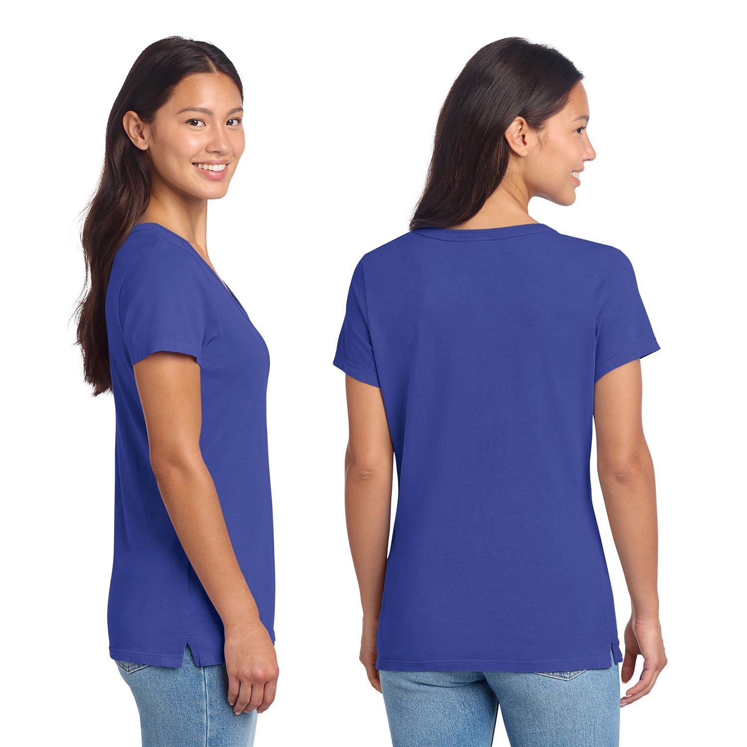 Port & Co Decorated Women's Beach Wash GarmentDyed VNeck Tee